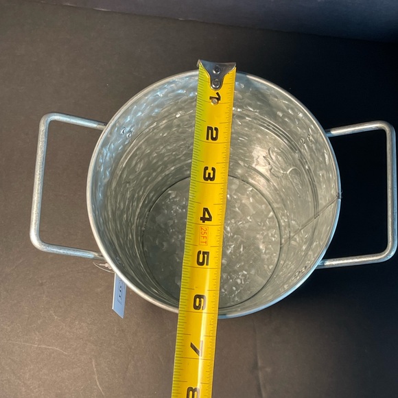 WH Walford Home Décor - Galvanized Metal Flower Pot Planters with Handles T56 - Picture 9 of 12